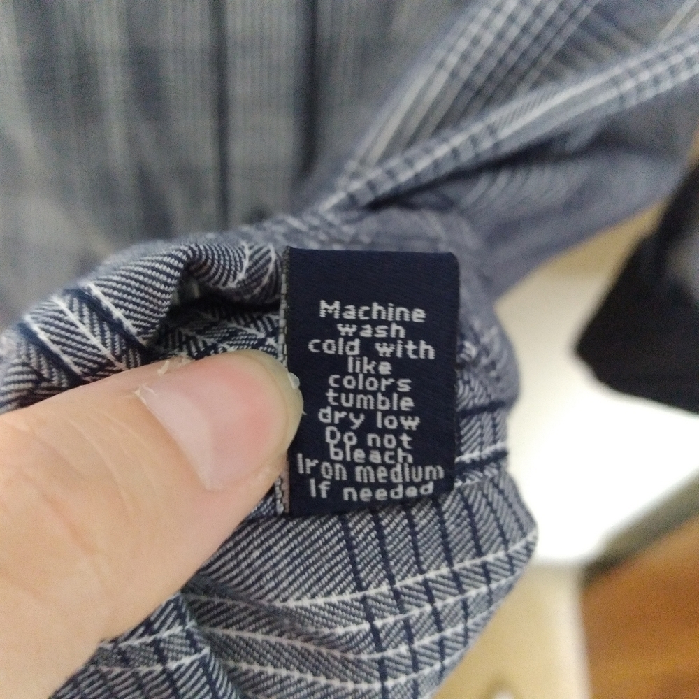 Knockout Jeans Blue Plaid Tab Sleeve Button Front Shirt Size XL - Picture 7 of 7